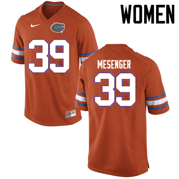 Women Florida Gators #39 Jacob Mesenger College Football Jerseys Sale-Orange